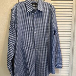 Nordstrom Blue and White Gingham Dress Shirt